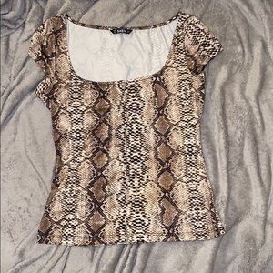 Snake print low cut top